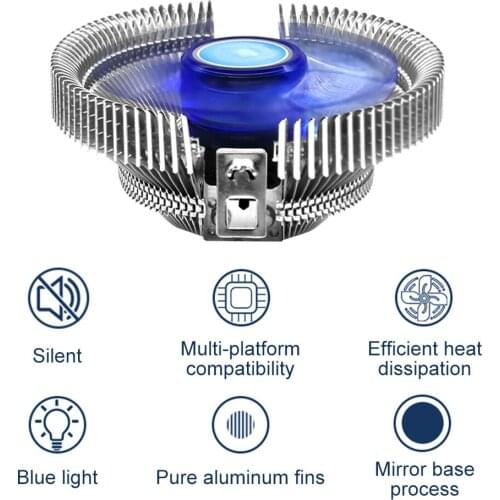 POLAR ICEFLOW Low Profile CPU Air Cooler with 120mm Quiet Fan Aluminum Fins for AMD AM4 AM3+ AM3 AM2+ AM2 FM2 FM1 LGA 2011 1366