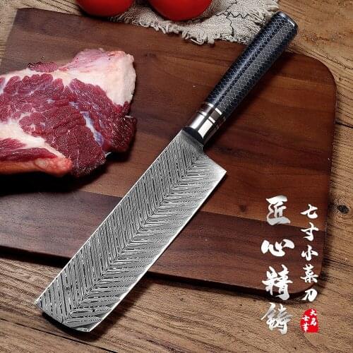 Premium Damascus steel sharp Japanese style kitchen knife with resin handle fishbone pattern chef knife chopper