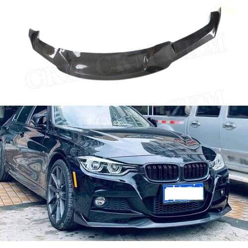 Carbon Fiber Front Bumper Spoiler Lamp Eyelid Splitters for BMW F30 F35 M Sport 320i 325i 328i 2012-2018 MAD Style Head Chin