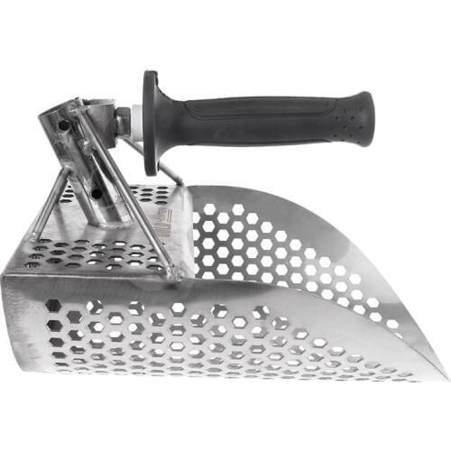 Sand Scoop for Metal Detecting, Stainless Steel with Hexahedron Holes for Beach Treasure Hunting + Plastic Handle