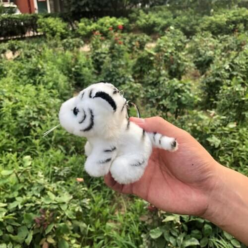 Lifelike 10cm plush cute tiger good quality Pendant Car keychain Bag decoration kids chistmase gift Educational toy