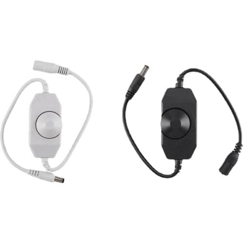 Manual Knob Led dimmer Switch 6A Black/White Stylish Lighting online dimming controller DC12V for single color Led strip lamp