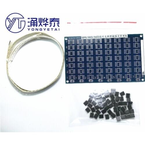 SMT SMD Component Welding Practice Board Soldering DIY Kit Resitor Diode Transistor By start Learning SOP8 chip 0805 PCB 0603 S