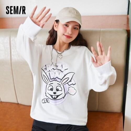 SEMIR Sweater Women Loose Vitality Autumn 2021 New Rabbit Pattern Casual Gentle Fun Girls Pullover