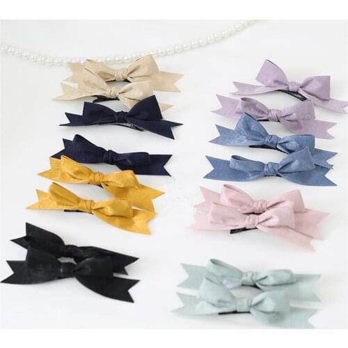 1 pair Kawaii Lolita Girl Sweet Bowknot Hair Clip Hairpin Daily Hair Accessories B1743