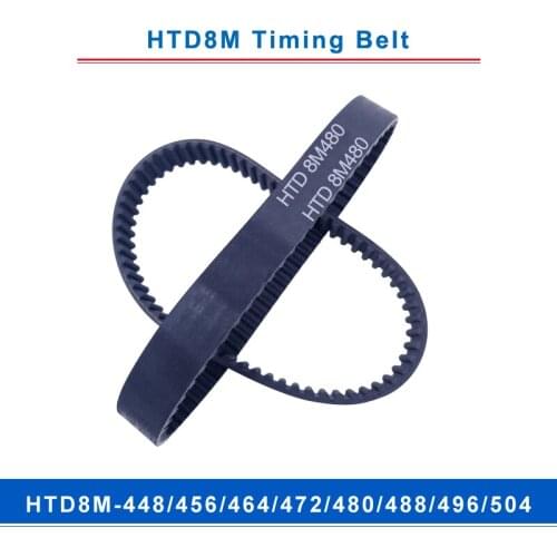 Timing belt HTD8M-448/456/464/472/480/488/496/504 teeth pitch 8mm circular teeth belt width 20/25/30/40mm for 8M timing pulley