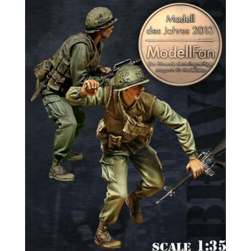 1/35 scale Vietnam War US tactical attack 2 people miniatures Resin Model Kit figure Free Shipping
