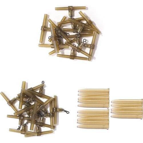 15pcs Carp Fishing Accessories Anti Tangle Sleeves Side Bend With Swivel Carp Hook Link Hair Rig For Fish Tackle Equipment