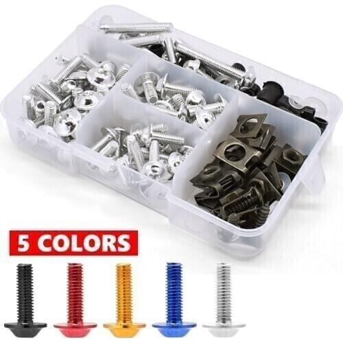 175PCS Motorcycle Fairing Bolts Screw Aluminum Bodywork Screws Nut Kit For Suzuki gsf 1250 650 rgv 250 gsr 600 750 gsxs 750 1000
