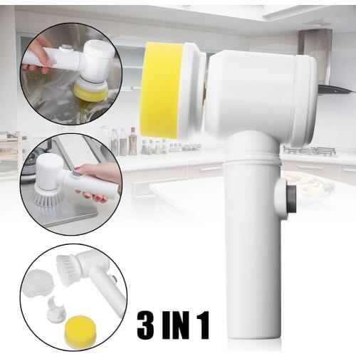 5 in 1 Handheld Electric Cleaning Brush for Bathroom Toilet Tub Sink Washing Brush Rags Kitchen Washing Brush Home Cleaning Tool
