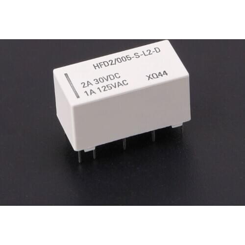 5V Coil Bistable Latching Relay DPDT 2A 30VDC 1A 125VAC HFD2/005-S-L2-D Realy