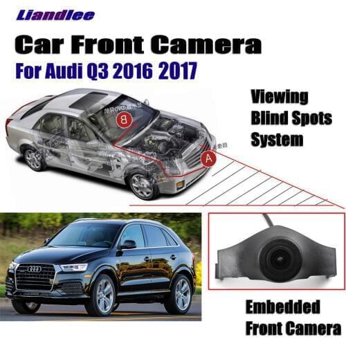 Car Front View Camera For Audi Q3 2016 2017 Car Front Camera Full HD CCD Grill Embedded Cigarette Lighter Switch Accessories