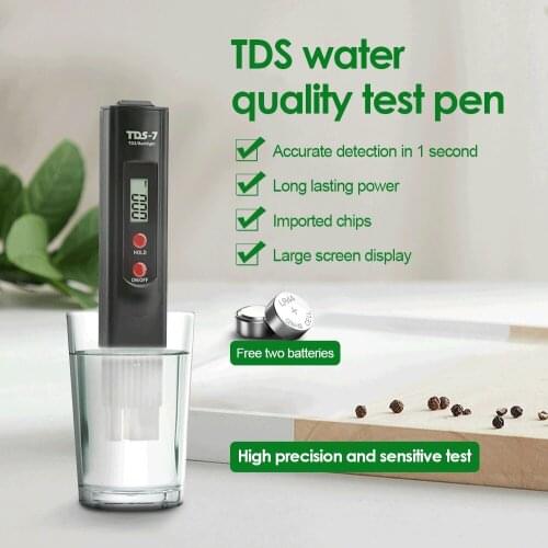 0-9999PPM TDS-7 Digital Water Quality Test Pen With Backlight Water Quality Detector High Precision TDS Tester Imported Chips