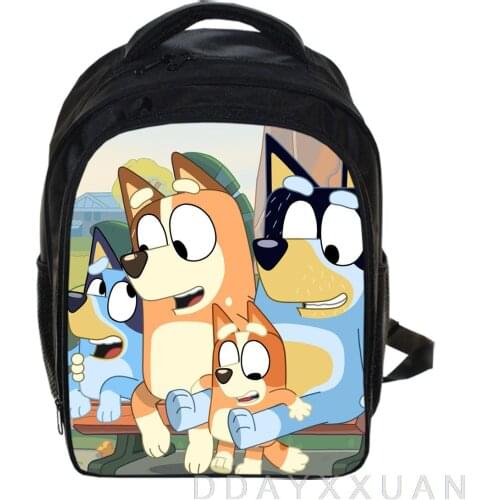 Kids bingo bluey Kindergarten Backpack Boys Girls Mochila Toddler Cartoon Game Knapsack Baby Children Toddler Rucksack