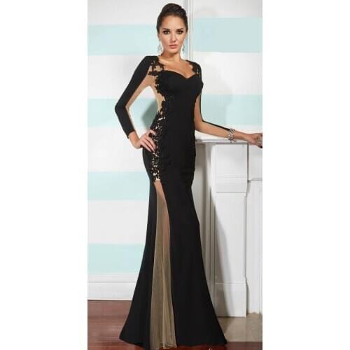 Long One Shoulder Lace Celebrity Dresses with Sleeves Pleated Mermaid Satin Robe De Soiree Floor Length Formal Dresses for Women