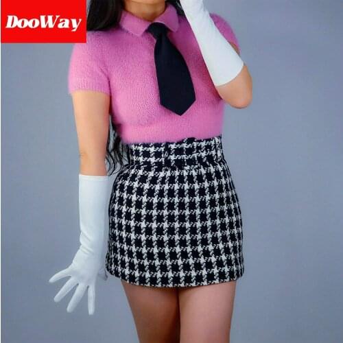 DooWay Womens Long Dress Gloves Faux Suede Winter Soft Warm for Evening Costume Party Pink 16 inches