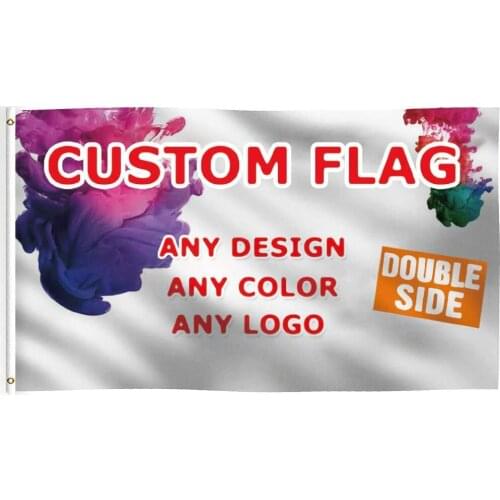 Custom Double Sided Flag 2x2m Banner Polyester Decoration Sports Party Home Advertising Indoor Outdoor Hanging Vivid Color