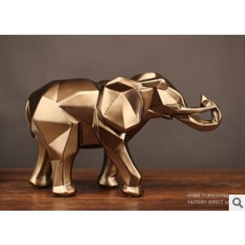 Fengshui ornament gold cut elephant ornament resin crafts home crafts statue decorated sculptures creative home decoration