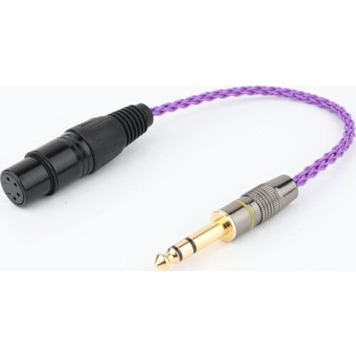 HIFI 6.35mm 1/4 Male to 4-Pin XLR Female Balanced Connect TRS Audio Adapter Cable 6.35mm to XLR Audio Cable