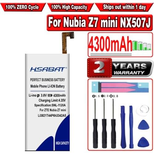 HSABAT New 4300mah LI3823T43P6hA54236-H Phone Battery for ZTE Nubia Z7 mini NX507J Blade S6 5.0 inch G717C G718C Batteries