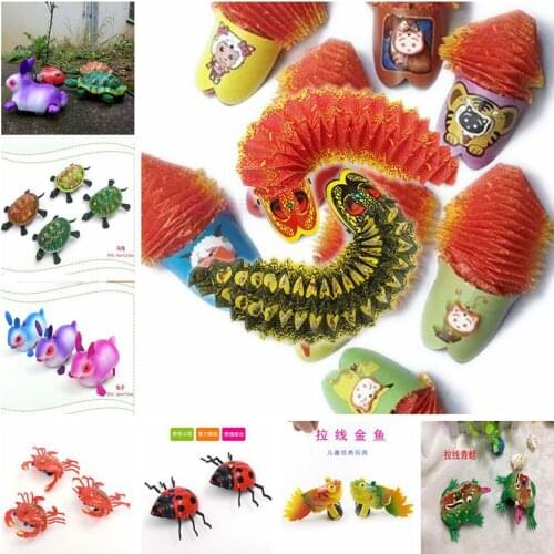 Classic toy pull string simulation animal caterpillar tortoise rabbit childrens childrens string toy childrens exercise toy