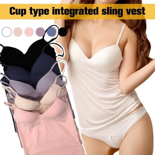 Summer Fashion Sexy Women Padded Bra Minimalist Strap Tops Camisole Push Up Bra Vest Tank Cami Sleeveless V Neck