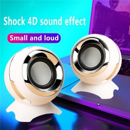 PC Gaming Mini Speakers, 2.0 Channel Stereo Desktop Computer Sound Bar Stereo, Compact Maneuverable Size Bluetooth Acoustics