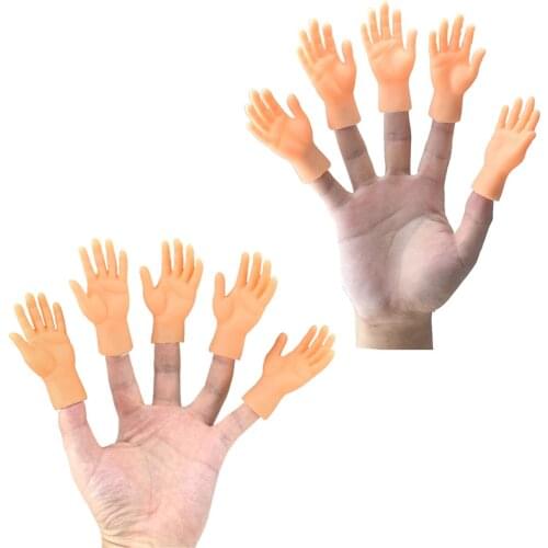 Mini Finger Puppets Tiny Hands Left&Right Hand Soft PVC Plastic Hands Small Hands Model Toys for Kid Adult Finger Sleeve Puppets
