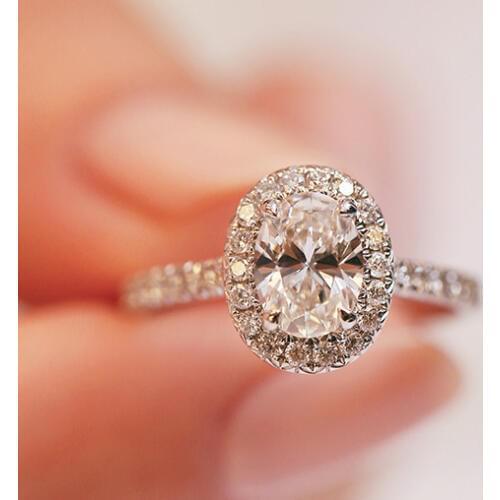 2019 Fashion jewelry white square zircon ring wedding engagement party for women anniversary gift