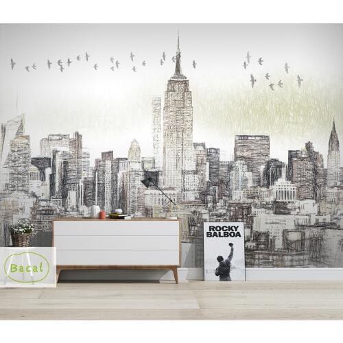 Bacal Custom 3D Photo Wallpaper Modern City European And America View Building wall paper Living Room Wall Mural Sofa Background