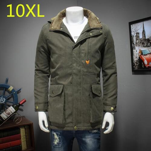 New large size 10XL 9XL 8X Winter Jacket Men Casual Parka Jacket Cotton-padded clothes Thick Men Warm Mens Coat bust 155cm