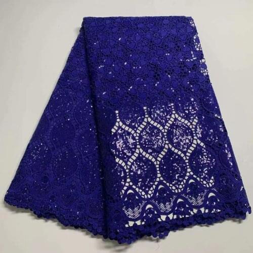 Latest African Guipure Cord Lace Embroiderey French Mesh Tulle Lace Fabric High Quality Milk silk Sequin Lace Fabrics For Dress