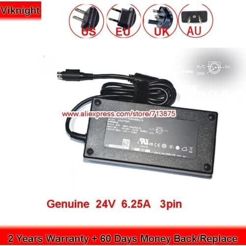 Genuine 24V 6.25A Current MDS-150AAS24 B Medical AC Adapter Round With 3 Pin Laptop Adapter
