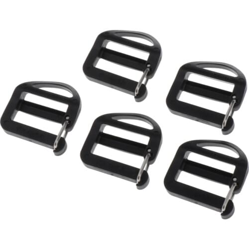 5 Pcs Ladder Lock Slider Backpack Straps Fastener Webbing Buckle for Clothing Belts 2cm Outdoor Camping Hiking Accessories
