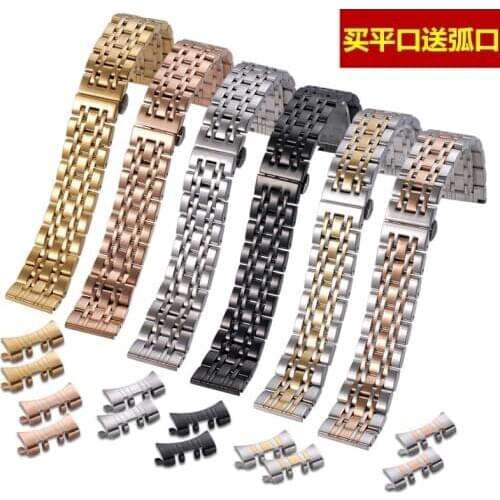 12mm 14mm 16mm 18mm 20mm 22mm 24mm 26mm Stainless Steel Watchband Bracelet with Head Ear Men and Women Watches Strap Wristband