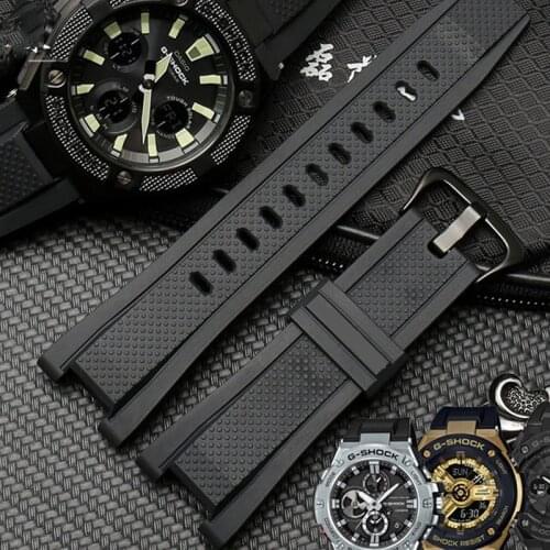 Rubber Watchband For Casio G SHOCK GST Series GST-210/W300/400G/B100 Waterproof Silicone Watch Band Men Straps Accessories 26*14
