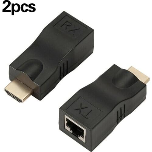 Extender RJ45 LAN Network Extension Transmitter Receiver TX RX Cat5e CAT6 Ethernet Cable 30m 4K HD TV Bundle Polybag