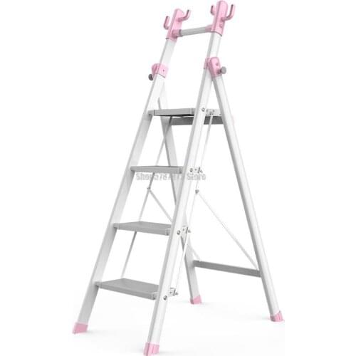 Ladder Household Folding Aluminum Alloy Herringbone Ladder Thickened Indoor Four Or Five Step Multi-function Ladder Small