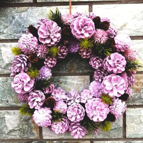 Wedding birthday home door Dried florals decor pink wreath hanging wall decor Natural vintage room decoration