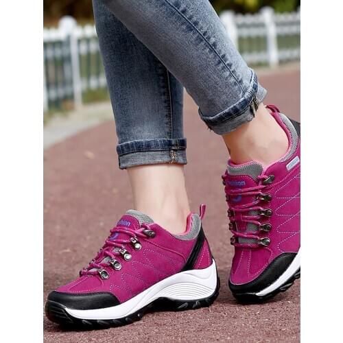 Women Winter Sneakers Waterproof Warm Hiking Boots Outdoor Walking Climbing Ankle Boot Female Air Cushion Damping Trekking Shoes
