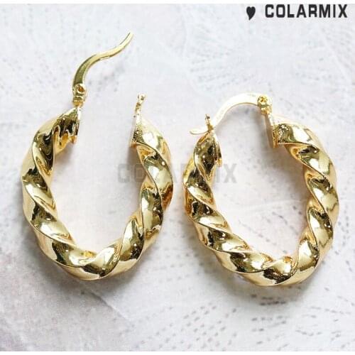 10 Pairs Twist Metal hoop earrings not fade color metal design jewelry fashion jewelry for women 51080