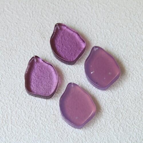 10 PCS 31x23mm Resin Purple Pendant Charms DIY Handmade Earrings Headwear Accessories For Jewelry Making