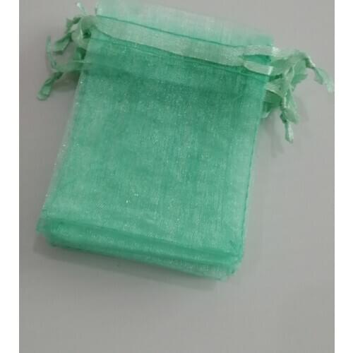 200pcs Light Green Fashion Jewelry Bag Organza Gift Bags Small Drawstring Bag Fabric Bag Women for Jewelry Packaging Display Diy