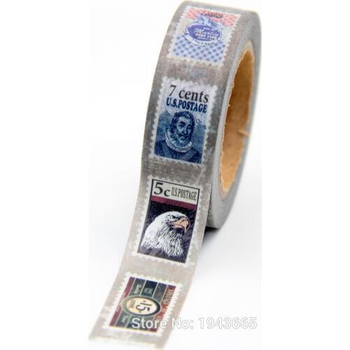 2017 DIY postage stamps japanese washi tape paper 15 mm decorative adhesive tapes scrapbooking/School