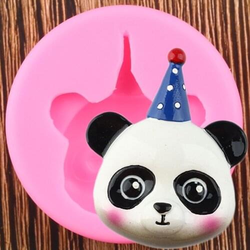 3D Animals Panda Silicone Mold Baby Birthday Fondant Cake Decorating Tools DIY Cookie Baking Mold Chocolate Candy Gumpaste Mould