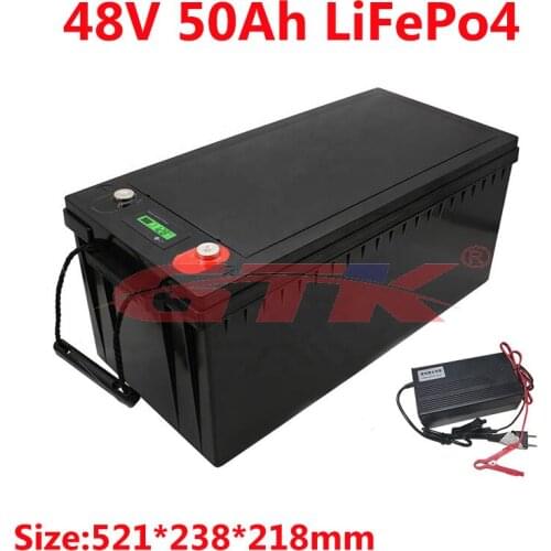 48V 50Ah LiFepo4 lithium battery for RV Golf cart Forklift Caravan boat electric outboard motor + 5A charger
