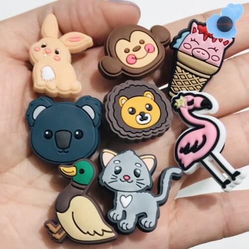 50Pcs Animals Cat Rabbit Bear Unicorn PVC Shoe Charms Shoe Accessories Decor Diy Wristbands Shoes Croc Jibz Kid X-MAS Party Gift