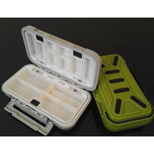 6 Compartments Lure Storage Box Portable Waterproof Double-Sided Fishing Bait Lure Spoon Hooks Case Square Fishing Tackle Box