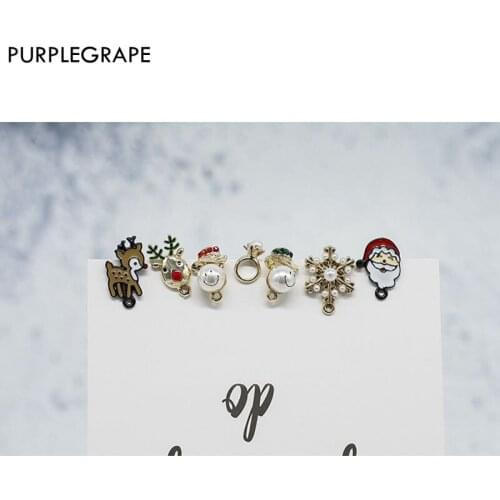 Christmas earrings diy jewelry accessories decoration materials homemade holiday party small gifts 6pcs