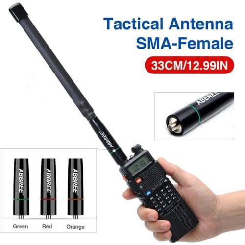 ABBREE New AR-152C Colorful 33CM SMA-Female Dual Band 144/430MHz Tactical Antenna For Baofeng UV-5R UV-82 BF-888S Walkie Talkie